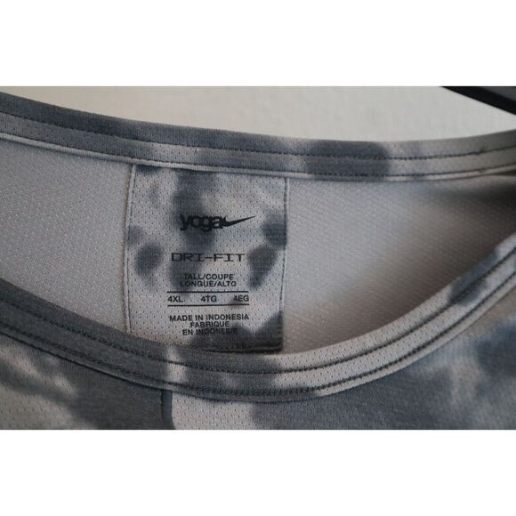 Nike Dri-FIT DX0922-060 Men's Sz 4XL-Tall Gray Allover Print S/S Yoga Top - Picture 5 of 9
